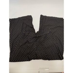 Avaasa Women's Elastic Waist Gold Geometric Print Wide Leg Black Capri Size S